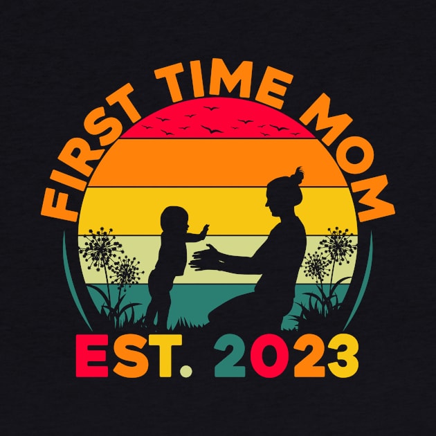 First Time Mom Est. 2023 T-Shirt by MaypopHouseDesigns